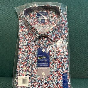 APT 9 - Premier Flex Dress Shirt - Size L - 16 - 16.5  / 32/33. -  SLIM FIT.